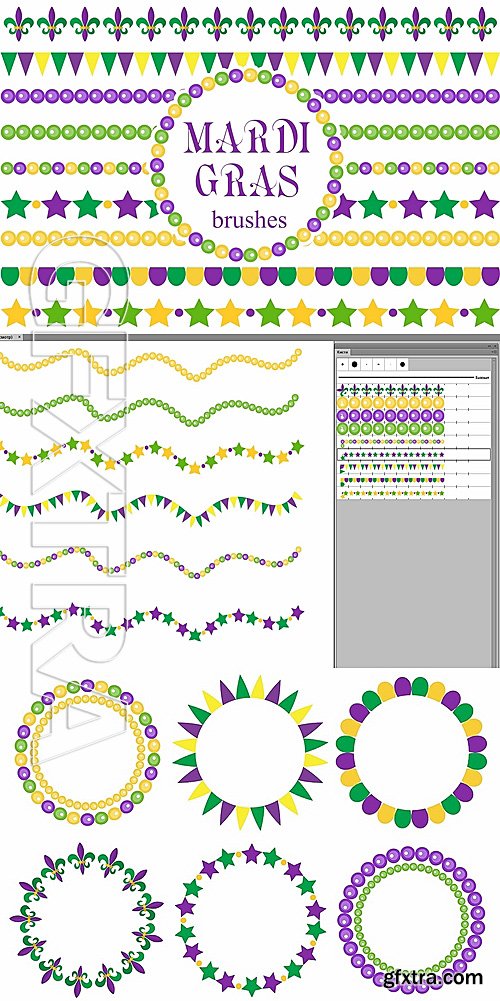 CM - Mardi Gras borders and brush set 1170729