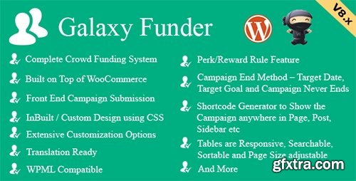 CodeCanyon - Galaxy Funder v8.7 - WooCommerce Crowdfunding System - 7360954