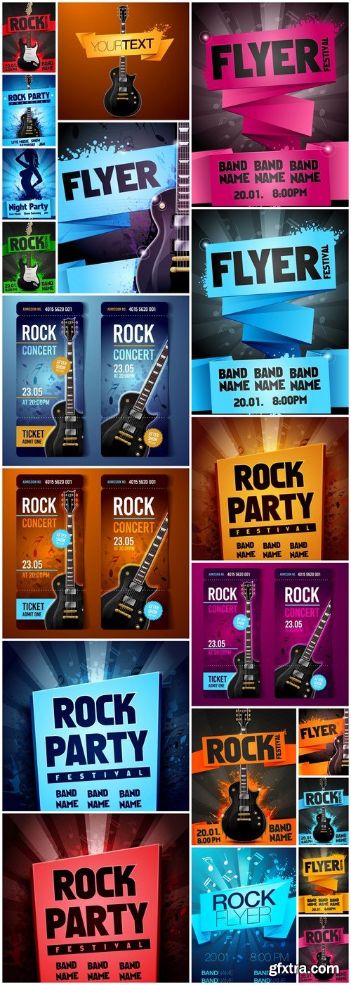 Rock Party Flyer - 20 Vector