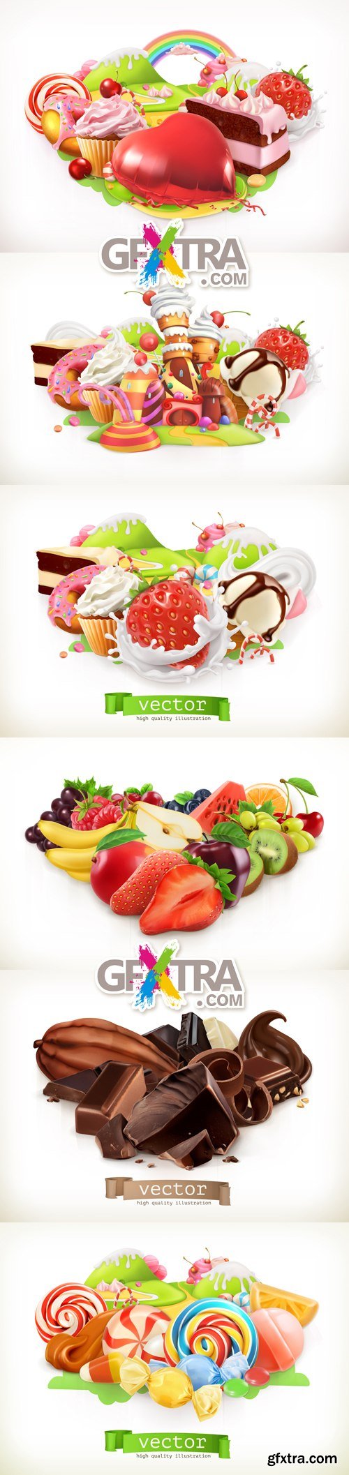 Banners with Sweets Vector