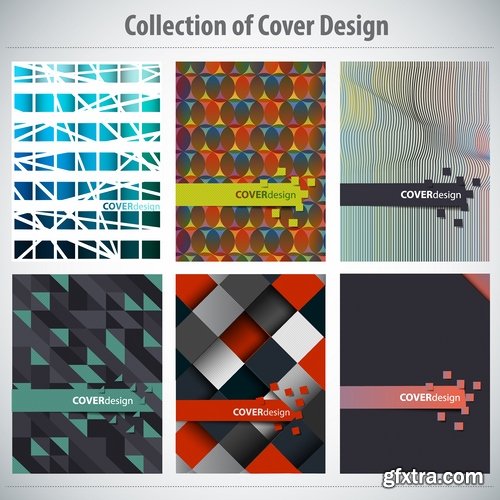 Collection book cover journal notebook flyer card business card banner vector image 64-25 EPS