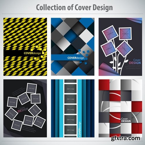 Collection book cover journal notebook flyer card business card banner vector image 64-25 EPS