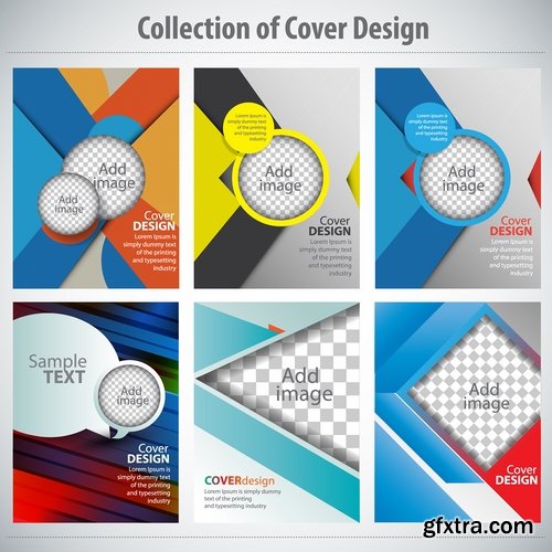 Collection book cover journal notebook flyer card business card banner vector image 64-25 EPS