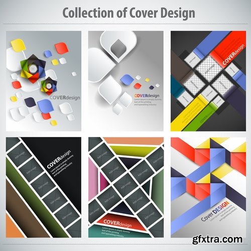 Collection book cover journal notebook flyer card business card banner vector image 64-25 EPS