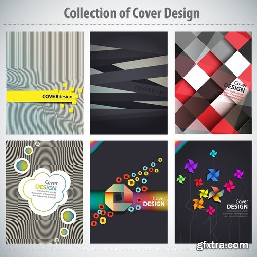 Collection book cover journal notebook flyer card business card banner vector image 64-25 EPS