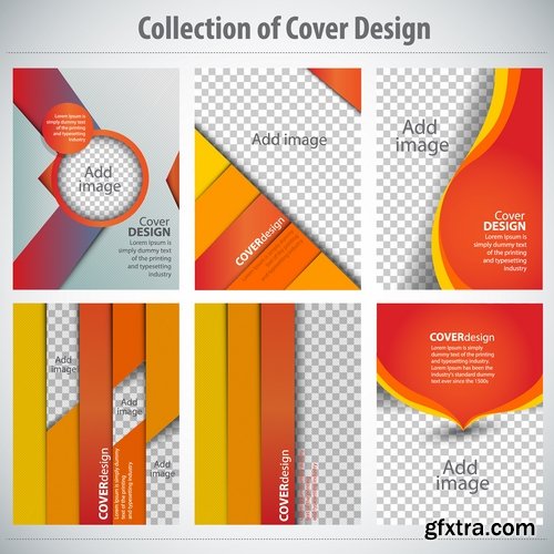 Collection book cover journal notebook flyer card business card banner vector image 64-25 EPS