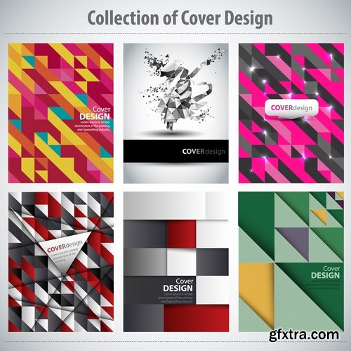 Collection book cover journal notebook flyer card business card banner vector image 64-25 EPS