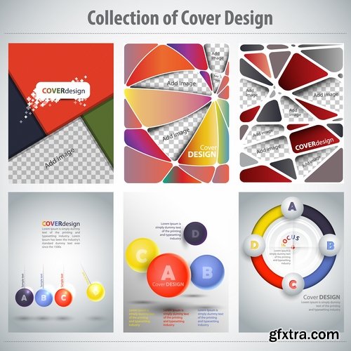 Collection book cover journal notebook flyer card business card banner vector image 64-25 EPS