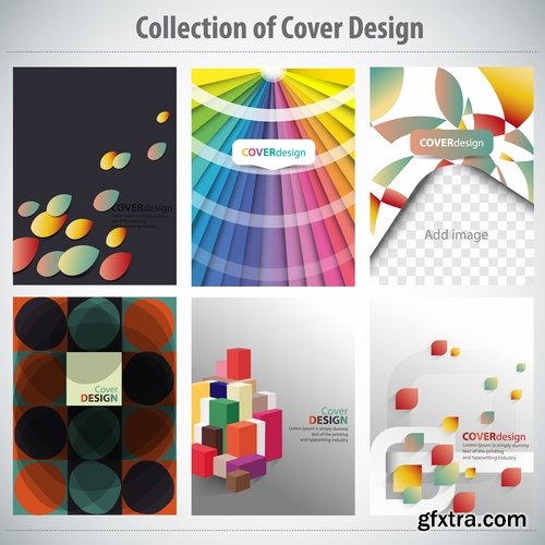 Collection book cover journal notebook flyer card business card banner vector image 64-25 EPS