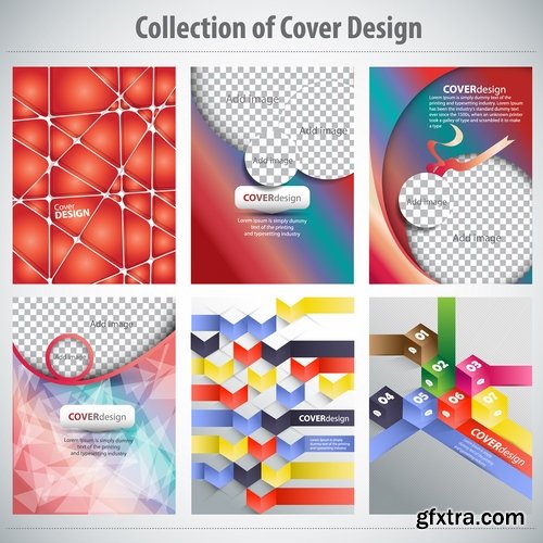 Collection book cover journal notebook flyer card business card banner vector image 64-25 EPS