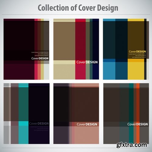 Collection book cover journal notebook flyer card business card banner vector image 64-25 EPS