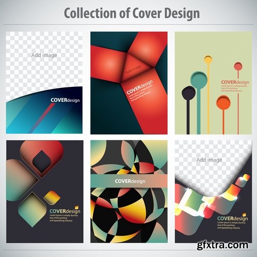 Collection book cover journal notebook flyer card business card banner vector image 64-25 EPS