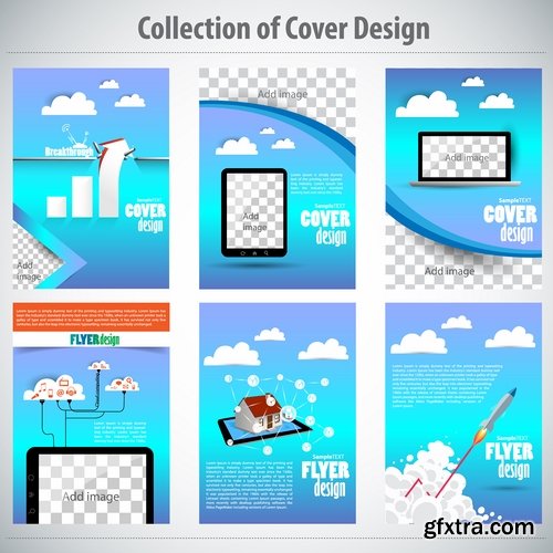 Collection book cover journal notebook flyer card business card banner vector image 64-25 EPS