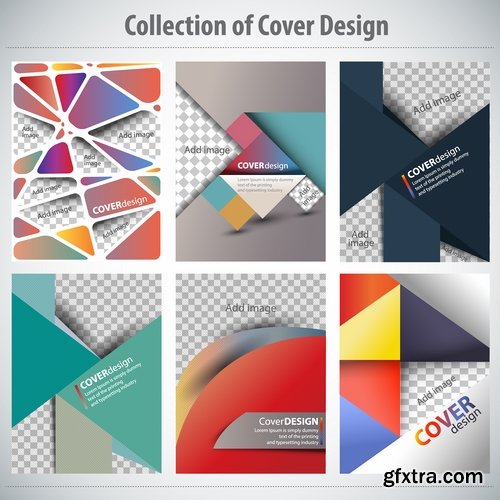 Collection book cover journal notebook flyer card business card banner vector image 64-25 EPS