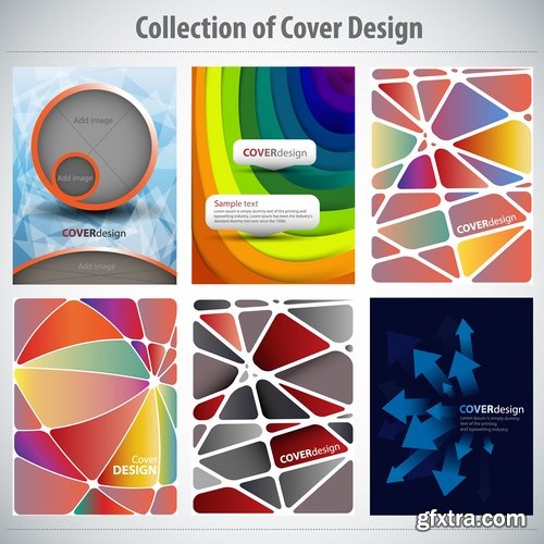 Collection book cover journal notebook flyer card business card banner vector image 64-25 EPS