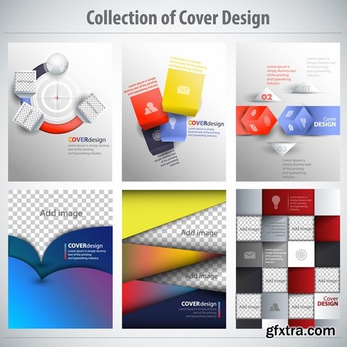 Collection book cover journal notebook flyer card business card banner vector image 64-25 EPS