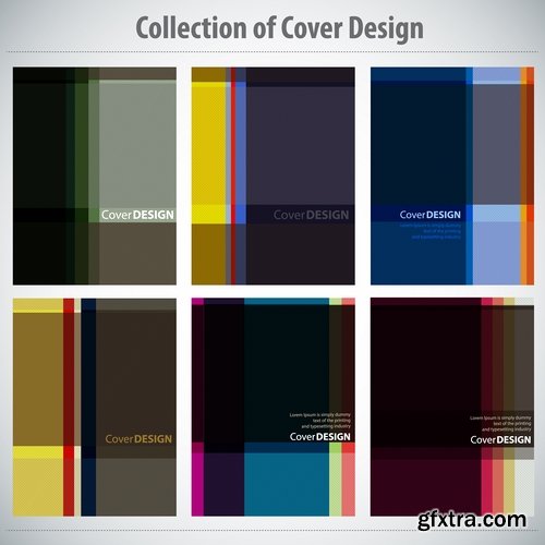 Collection book cover journal notebook flyer card business card banner vector image 64-25 EPS