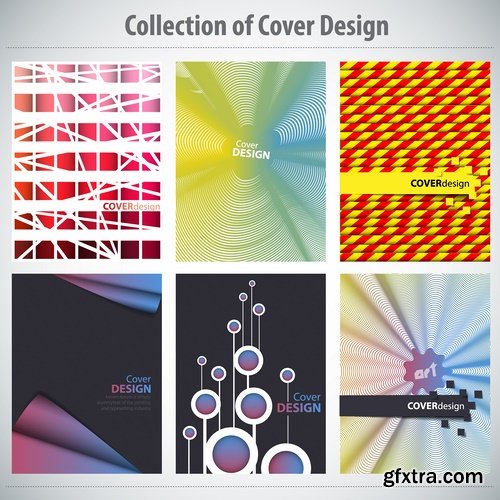 Collection book cover journal notebook flyer card business card banner vector image 64-25 EPS