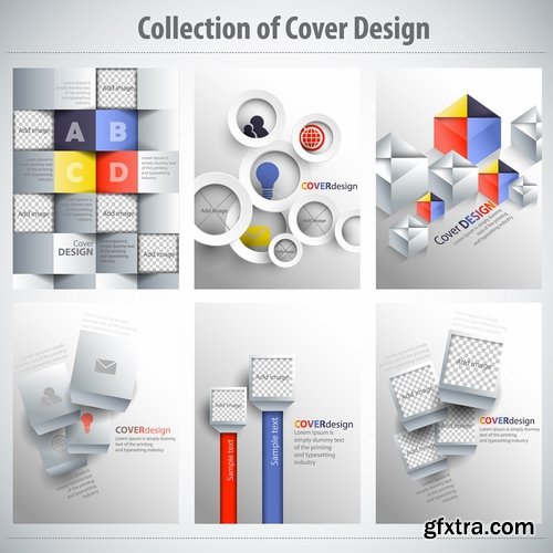 Collection book cover journal notebook flyer card business card banner vector image 64-25 EPS