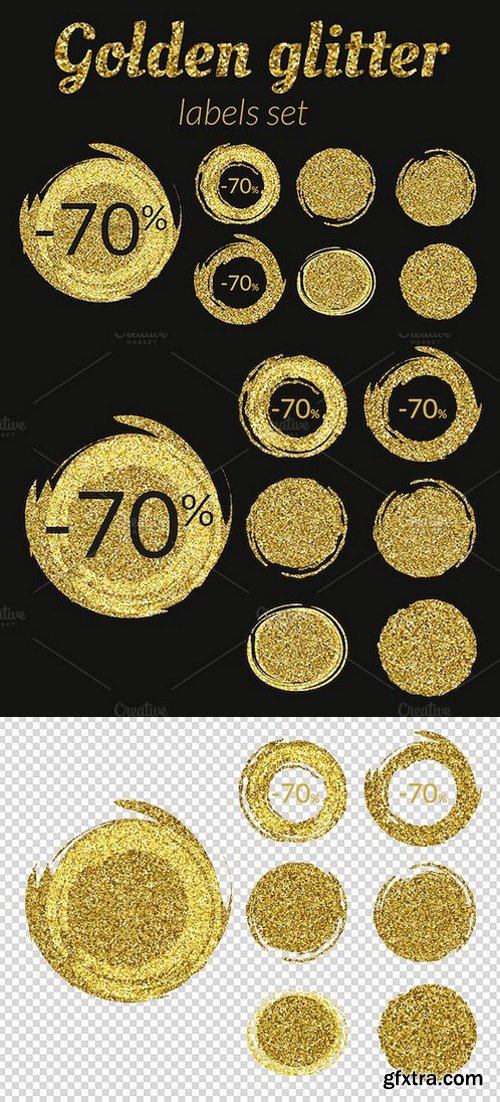 CM - Golden glitter sale vector labels 1167327