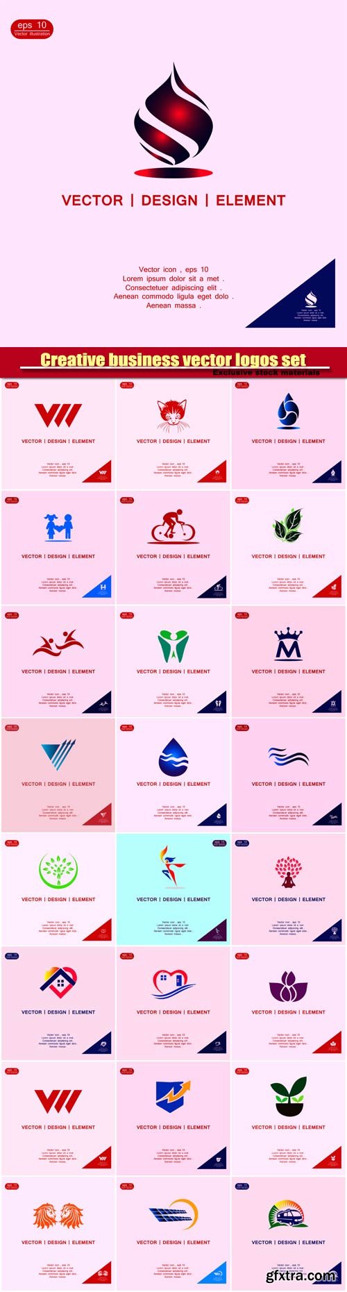 Creative business vector logos set templates