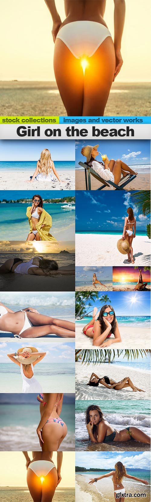 Girl on the beach, 15 x UHQ JPEG