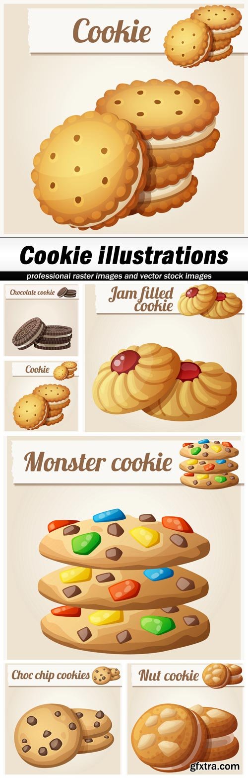 Cookie illustrations - 6 EPS