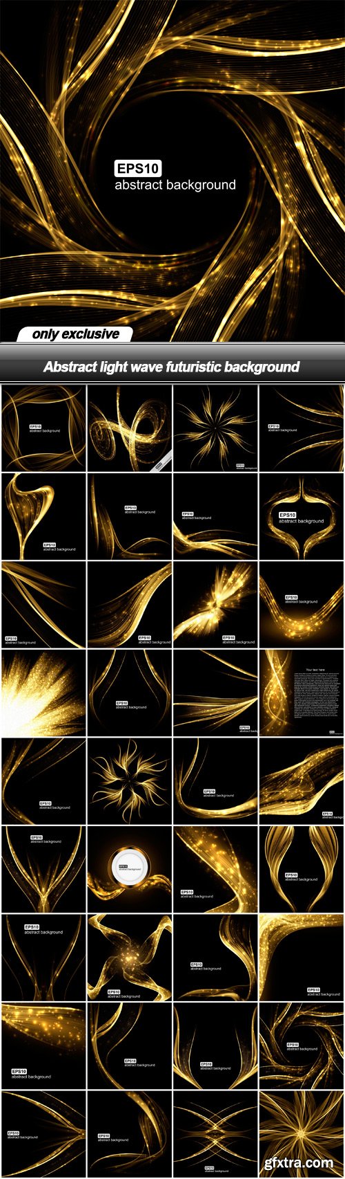 Abstract light wave futuristic background - 36 EPS