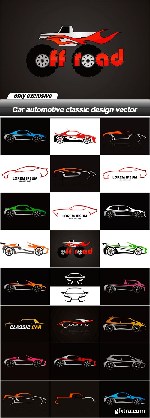 Car automotive classic design vector - 23 EPS