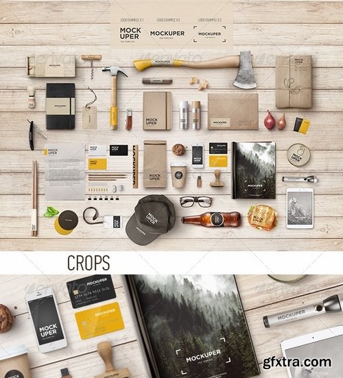 GraphicRiver - Brutal Wood Branding Mock-Up (PSD) 7374379