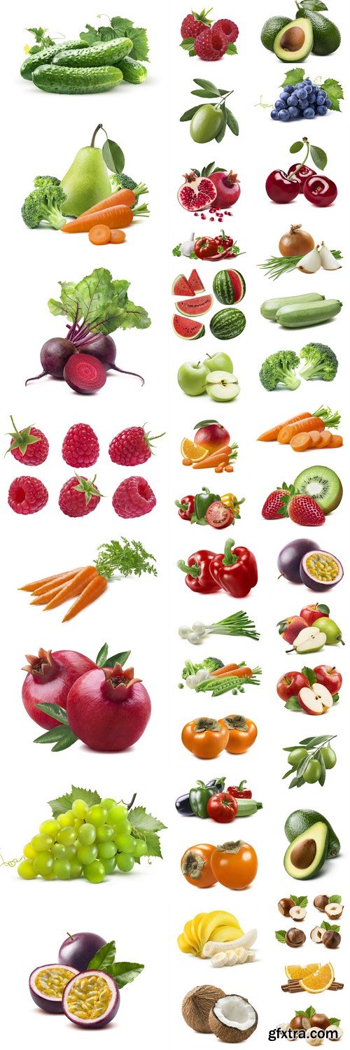 Isolated Fruits And Vegetables - 40 HQ Images