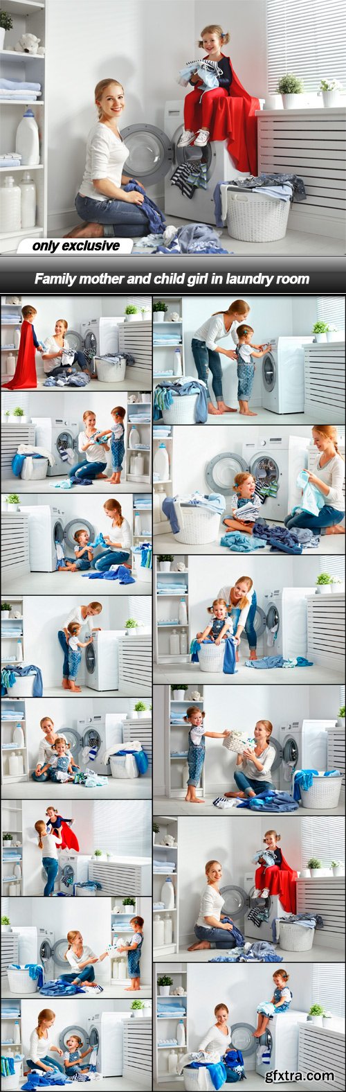 Family mother and child girl in laundry room - 14 UHQ JPEG