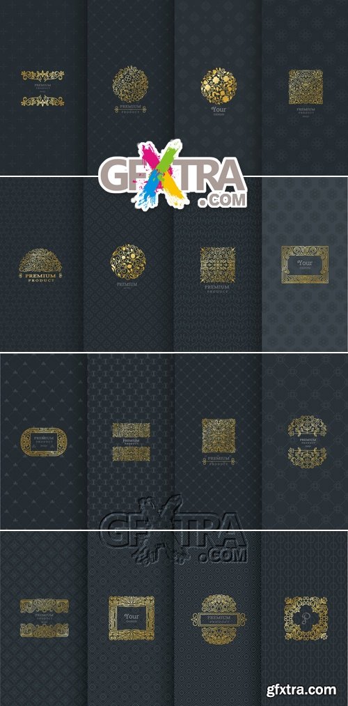 Black Luxury Seamless Patterns Vector