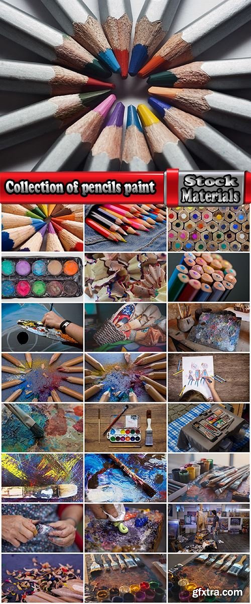 Collection of pencils paint painter easel 25 HQ Jpeg