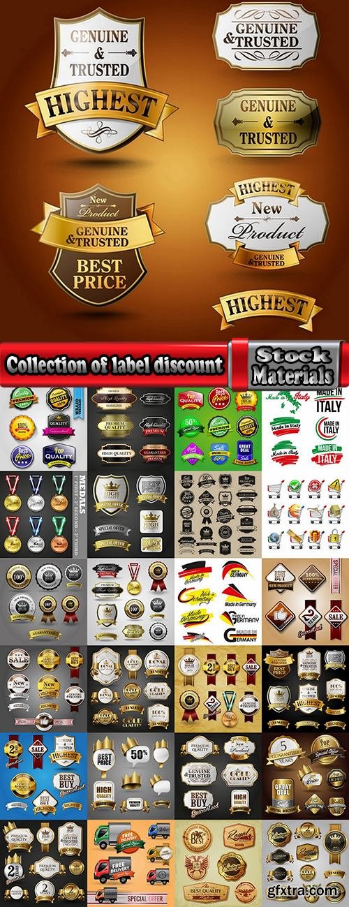 Collection of label discount sale sticker logo frame border card 8-25 EPS