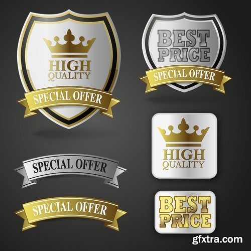 Collection of label discount sale sticker logo frame border card 8-25 EPS