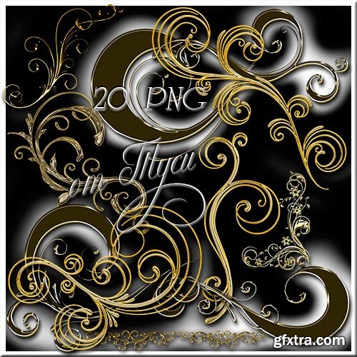 Design elements - Curls - Black Gold