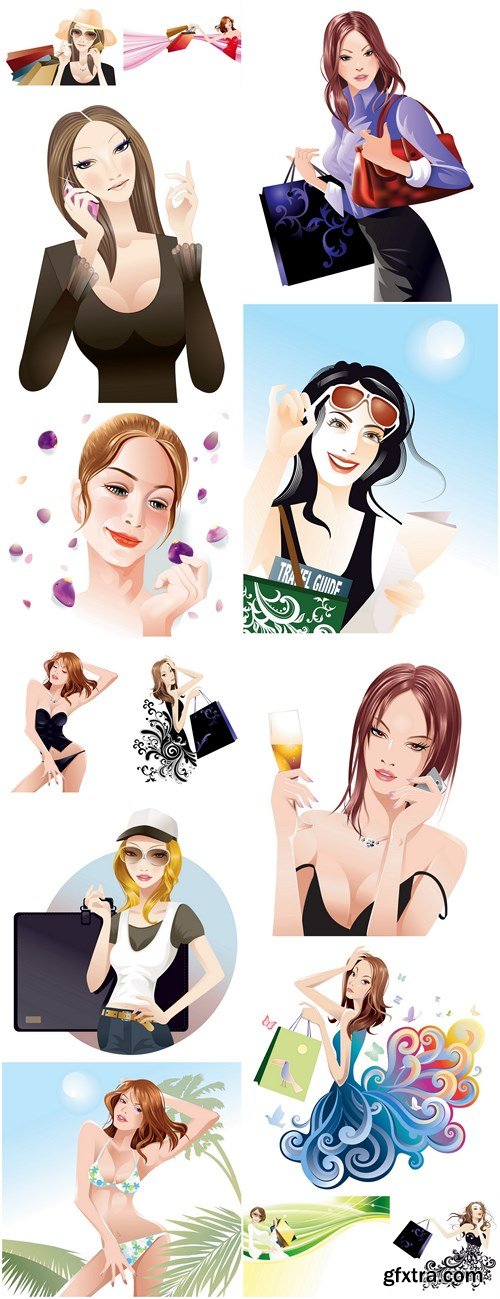 Beautiful Girls - 14 Vector