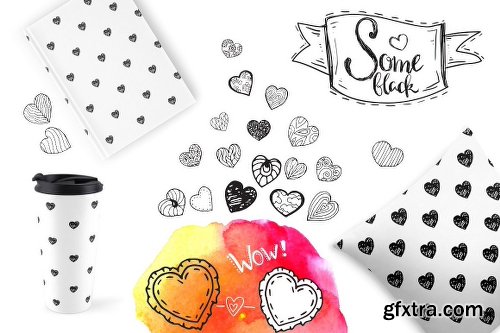 CreativeMarket Vintage sweet vector hearts 1154412