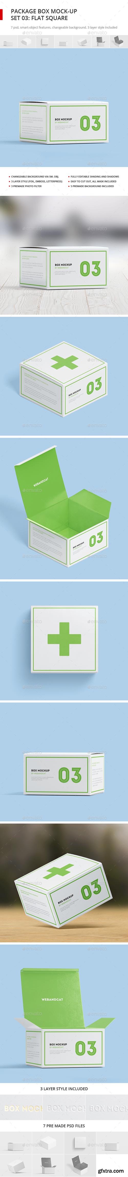 GR - Package Box Mock-up, Set 3: Flat Square Box 17746435