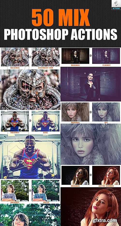 GraphicRiver - 50 Mix Photoshop Actions 19192019