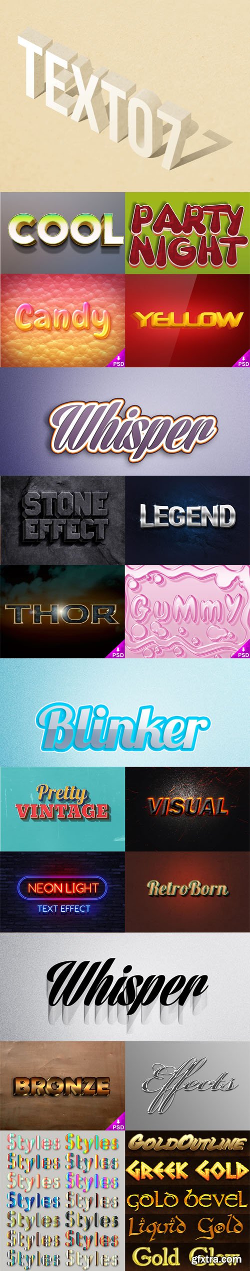 21 Wonderful Text Effects for Professional Work! [ASL/PSD]