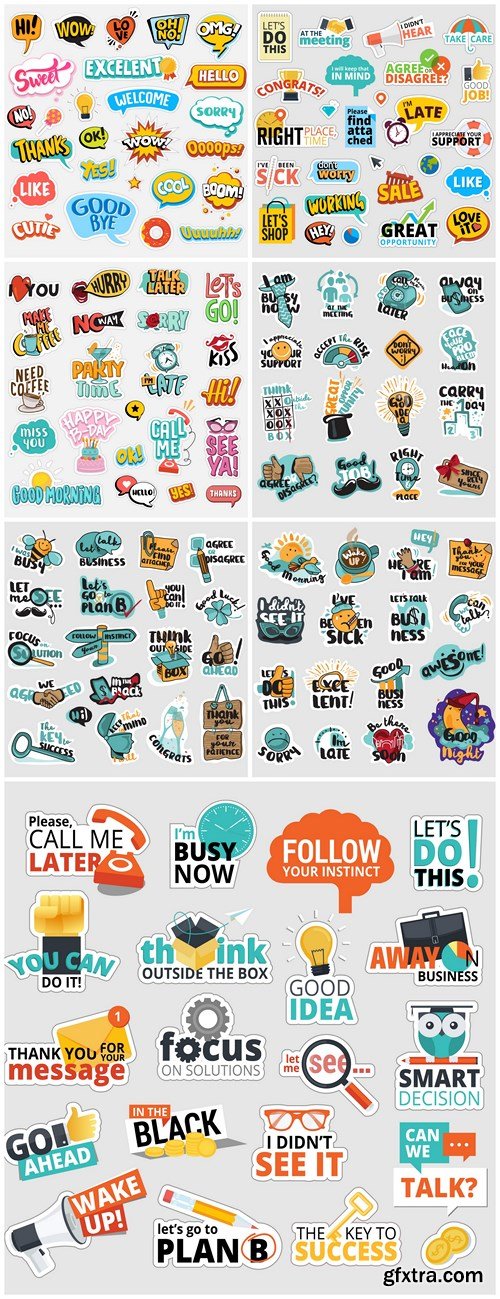 Bright Business Sticker - 7 Vector