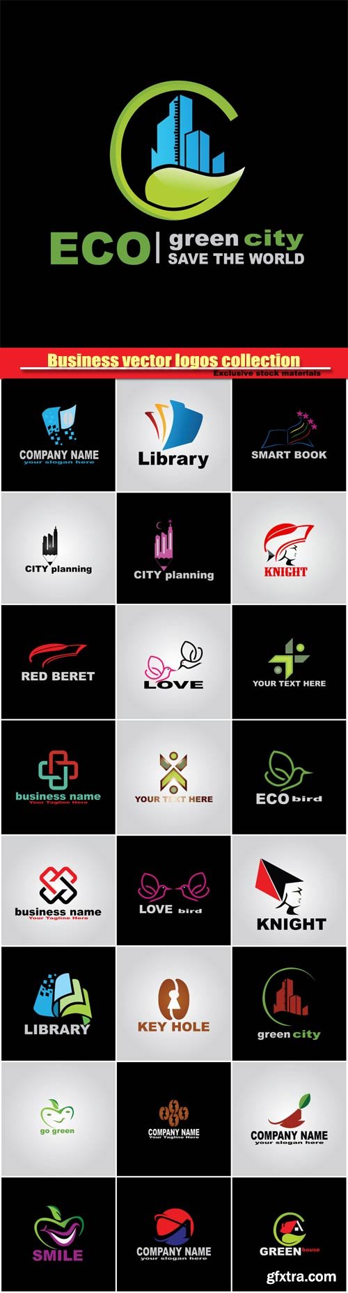 Business vector logos templates collections