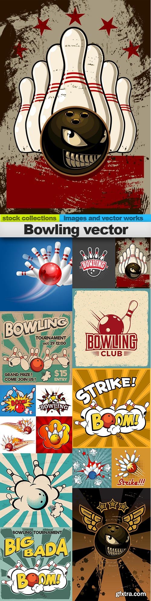 Bowling vector, 15 x EPS