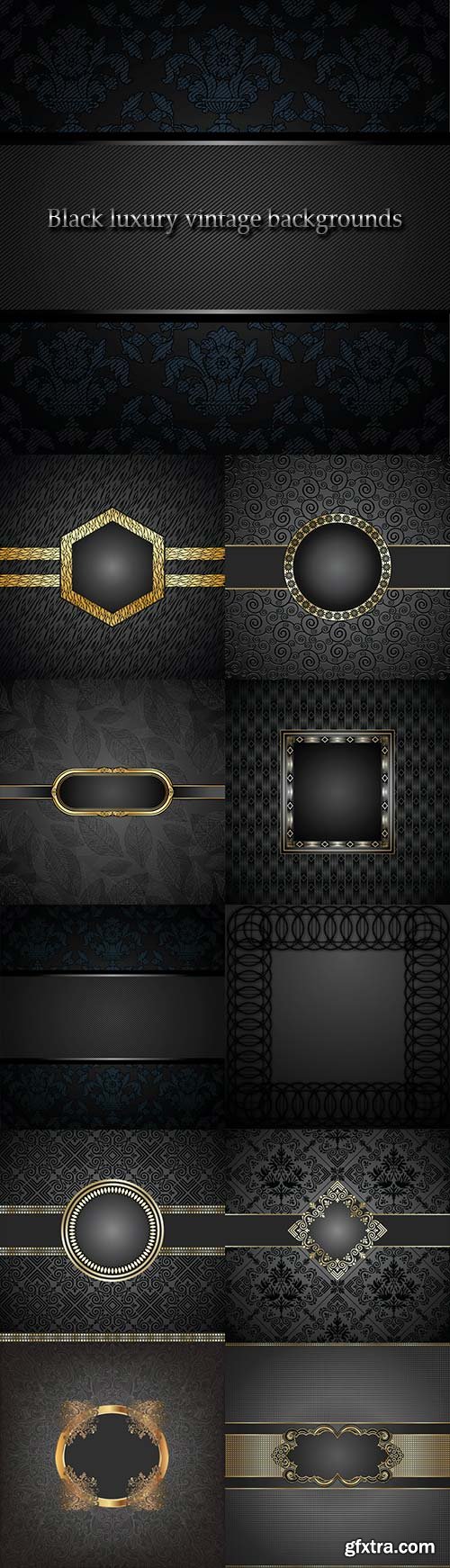 Black luxury vintage vector backgrounds