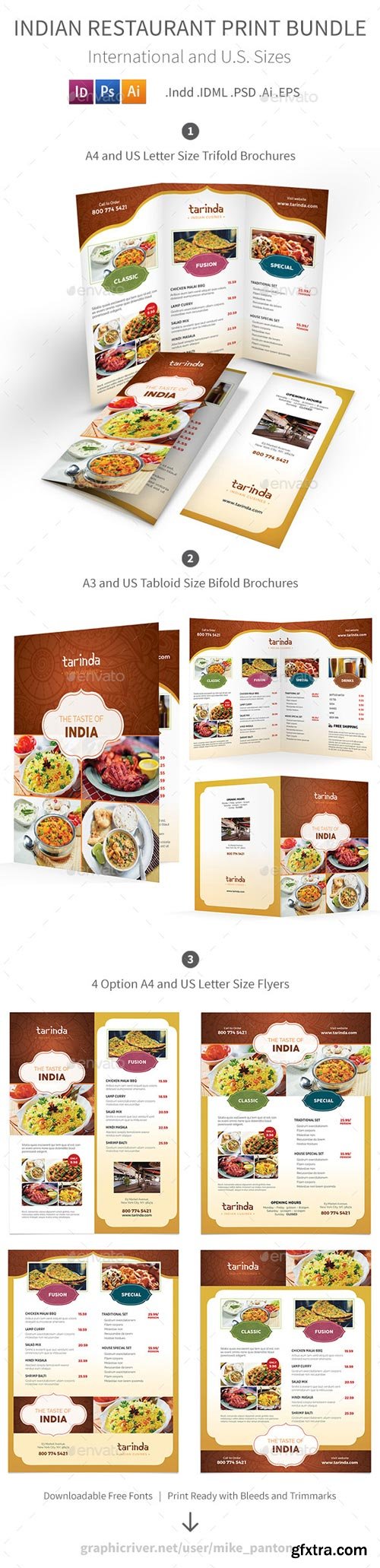 GraphicRiver - Indian Restaurant Menu Print Bundle - 19289137