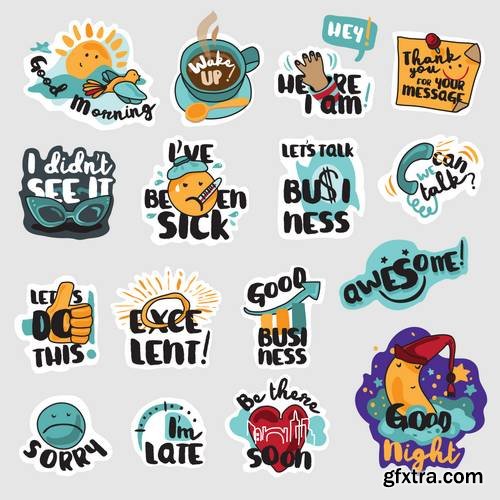 Set of Flat Design Stickers