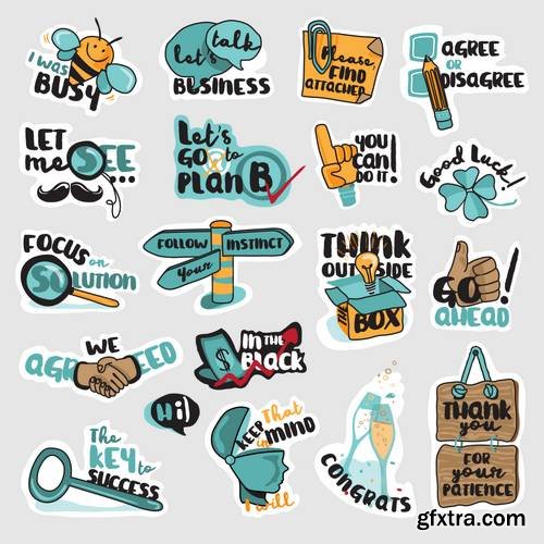 Set of Flat Design Stickers