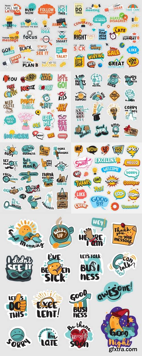 Set of Flat Design Stickers